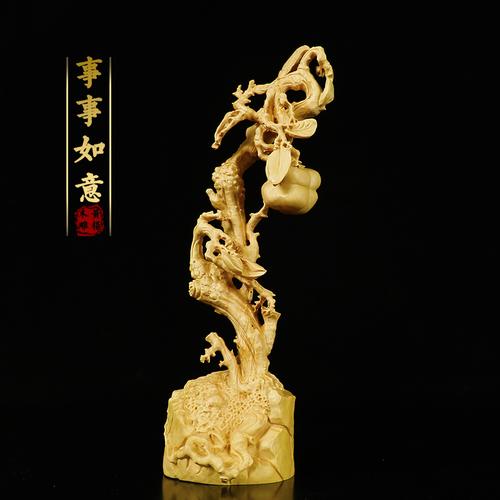 黃楊木雕刻《事事如意》 以匠心雕琢時光，讓祥瑞棲居客廳